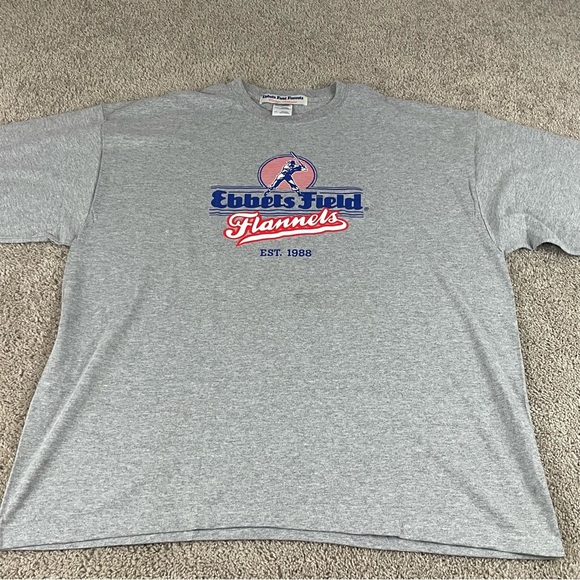 Ebbets Field Flannels T Shirt Mens 2XL Baseball Gray Short Sleeve F408 - Picture 2 of 8